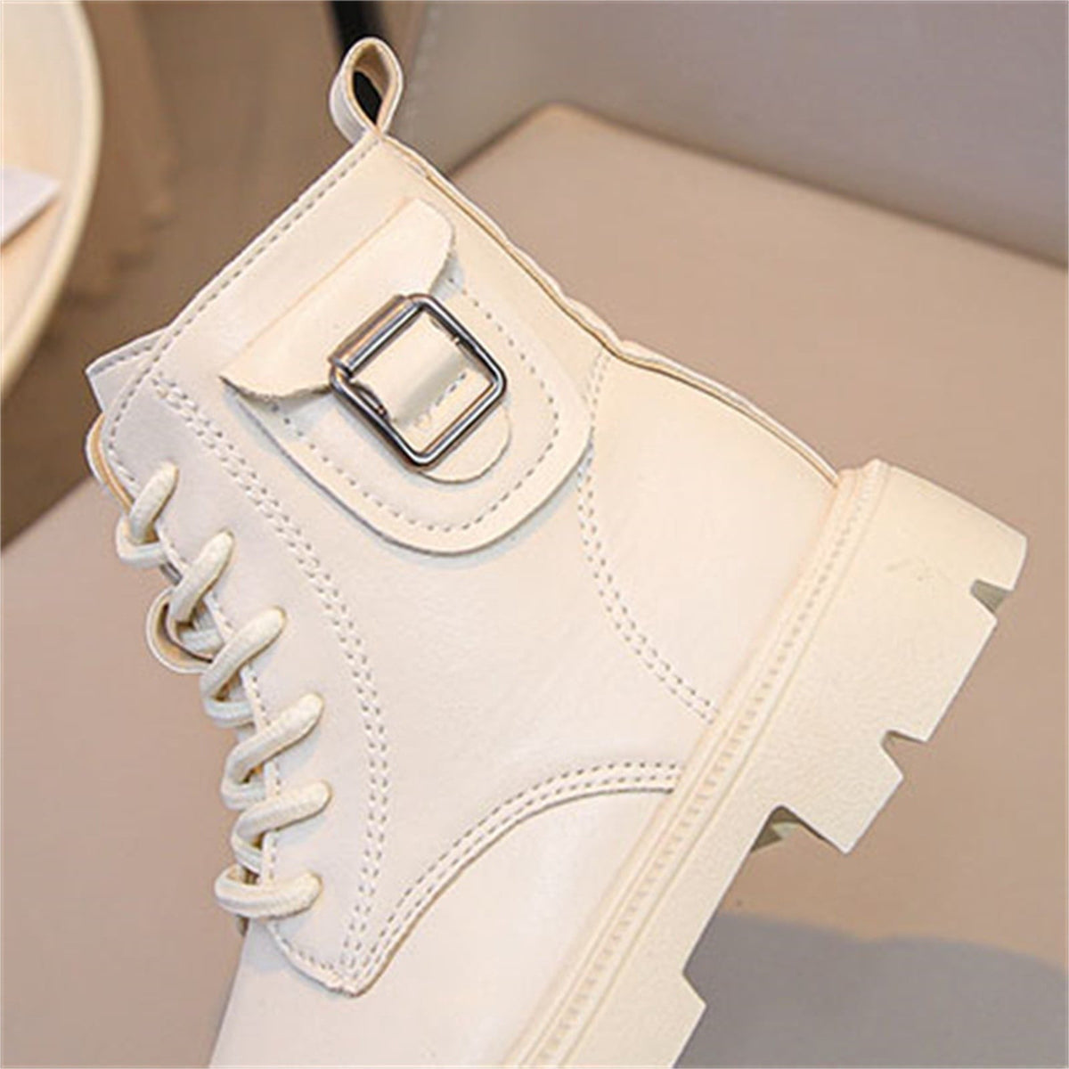 BXJX Girls Ankle Boots with Zipper, Outdoor Fall Winter Soft Sole Non-Slip Lace Up Boots Silver Size 12.5 Little Kids