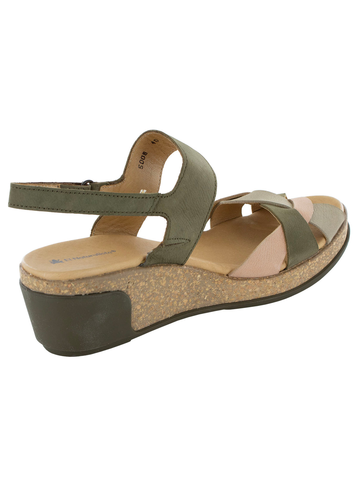 El Naturalista Womens Leaves 5008 Wedge Sandal Shoes, Kaki Mixed, EU 40 / US 9
