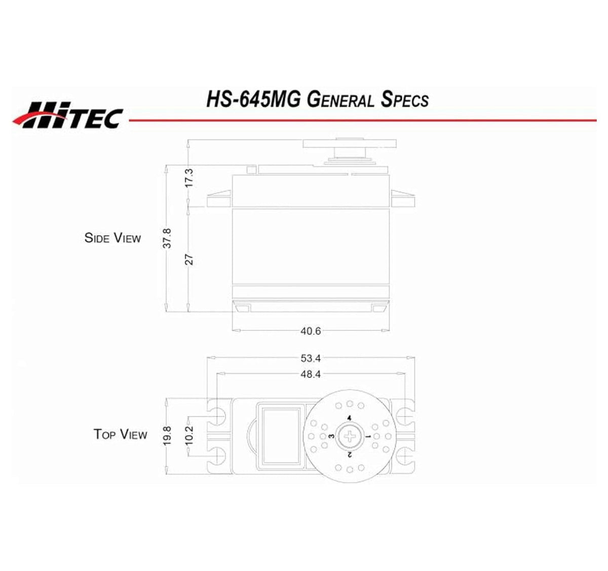 Hitec 32645S HS-645MG High Torque 2BB Metal Gear Servo