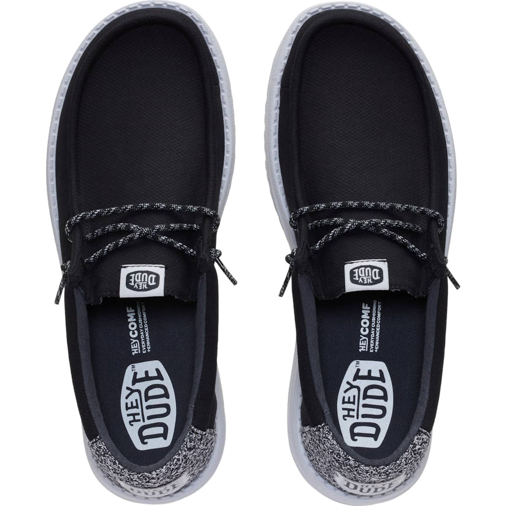 HEYDUDE Wally Heathered Knit, Black, 9