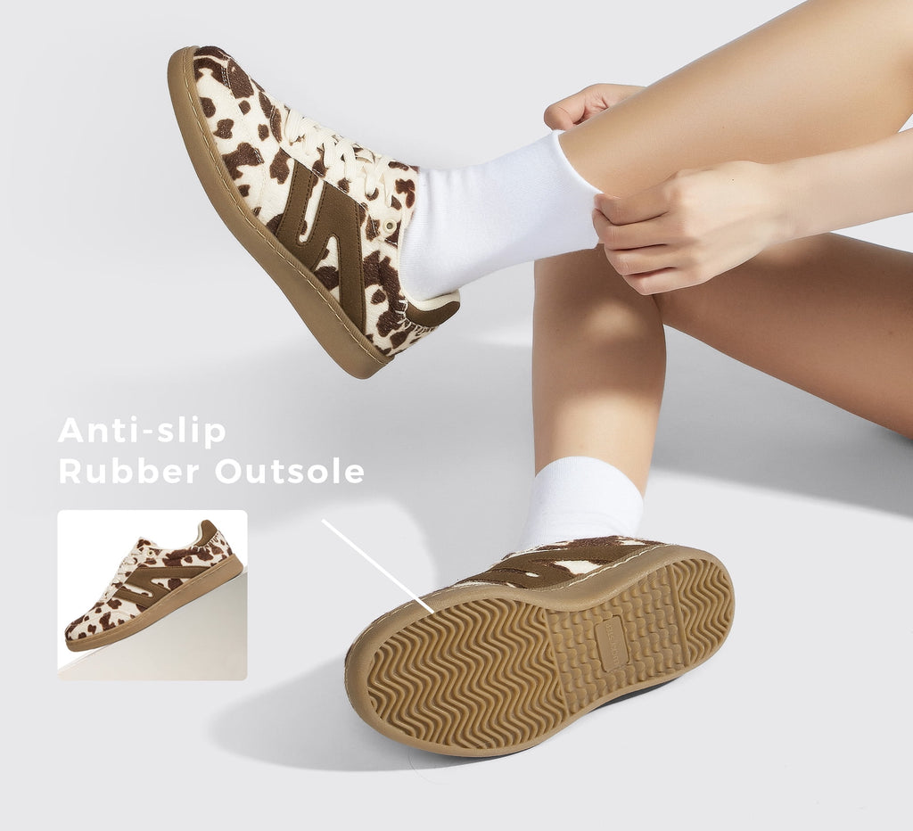 LUCKY STEP Womens Classic Retro Gum Sole Fashion Sneakers Anti Slip Casual Shoes,Dark Brown