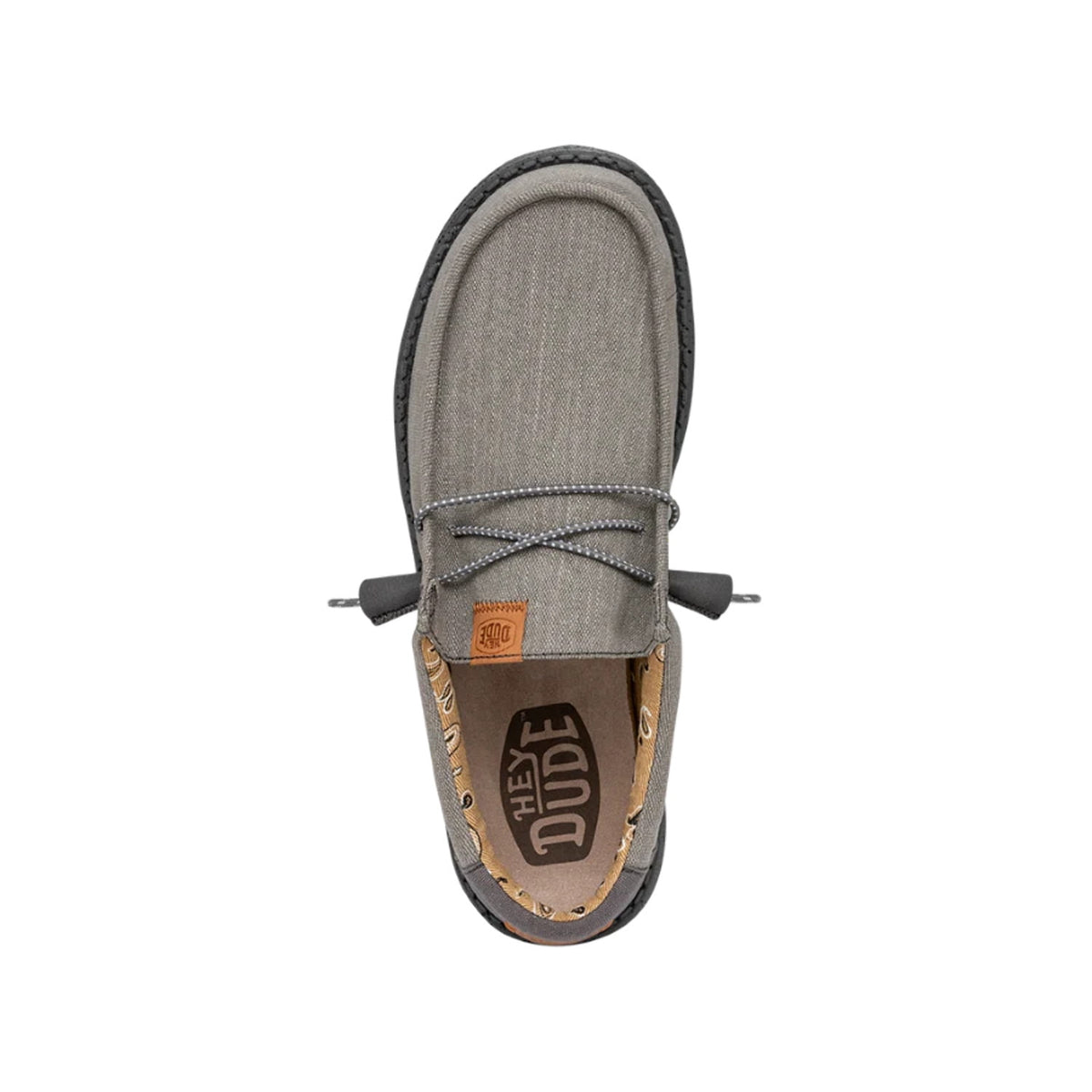 Mens Hey Dude Wally Charcoal Washed Canvas Casual Shoe