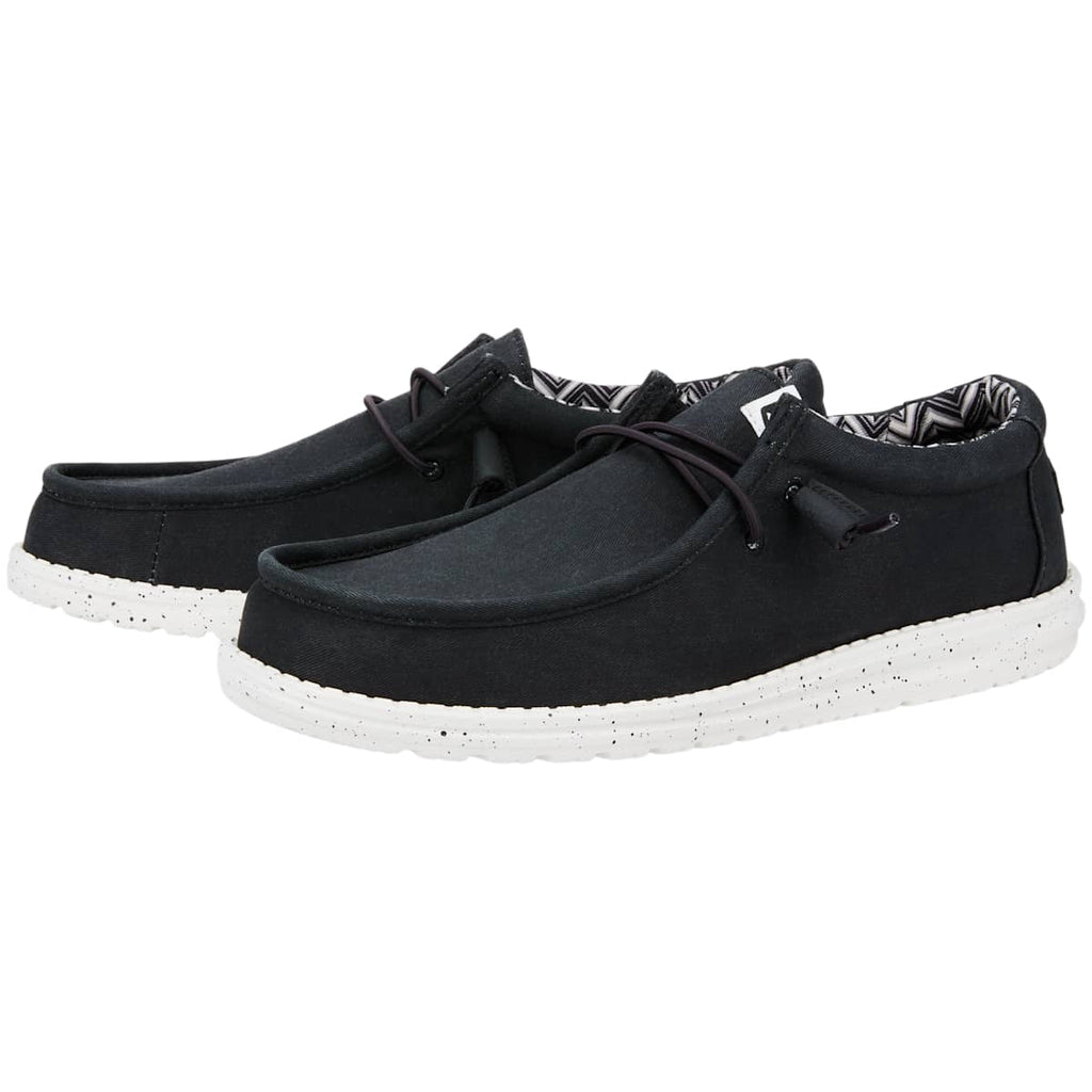 HEYDUDE Men Wally Stretch Canvas, Black, 11