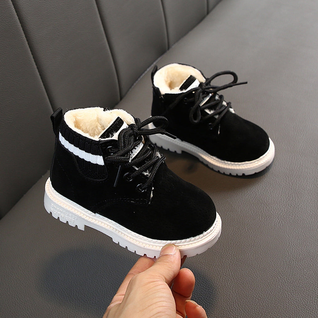 Boys' Boots Toddler Shoes Boys Girls British Style Knitted Elasticated Fashion Laceing Non Slip Thicken Keep Warm Comfortable Save Big
