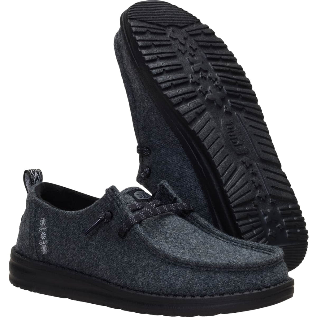 HEYDUDE Wendy Cozy Wool, Dark Charcoal/Black, 10