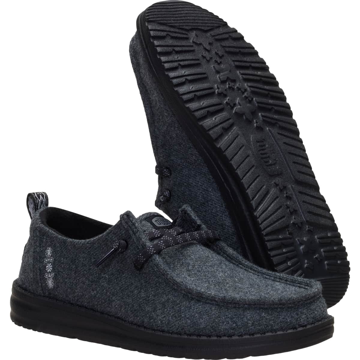 HEYDUDE Wendy Cozy Wool, Dark Charcoal/Black, 10