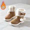 BXJX Girls Ankle Boots, Fleece Lined Warm Side Zipper Soft Sole Winter Shoots Khaki Size 11 Little Kids