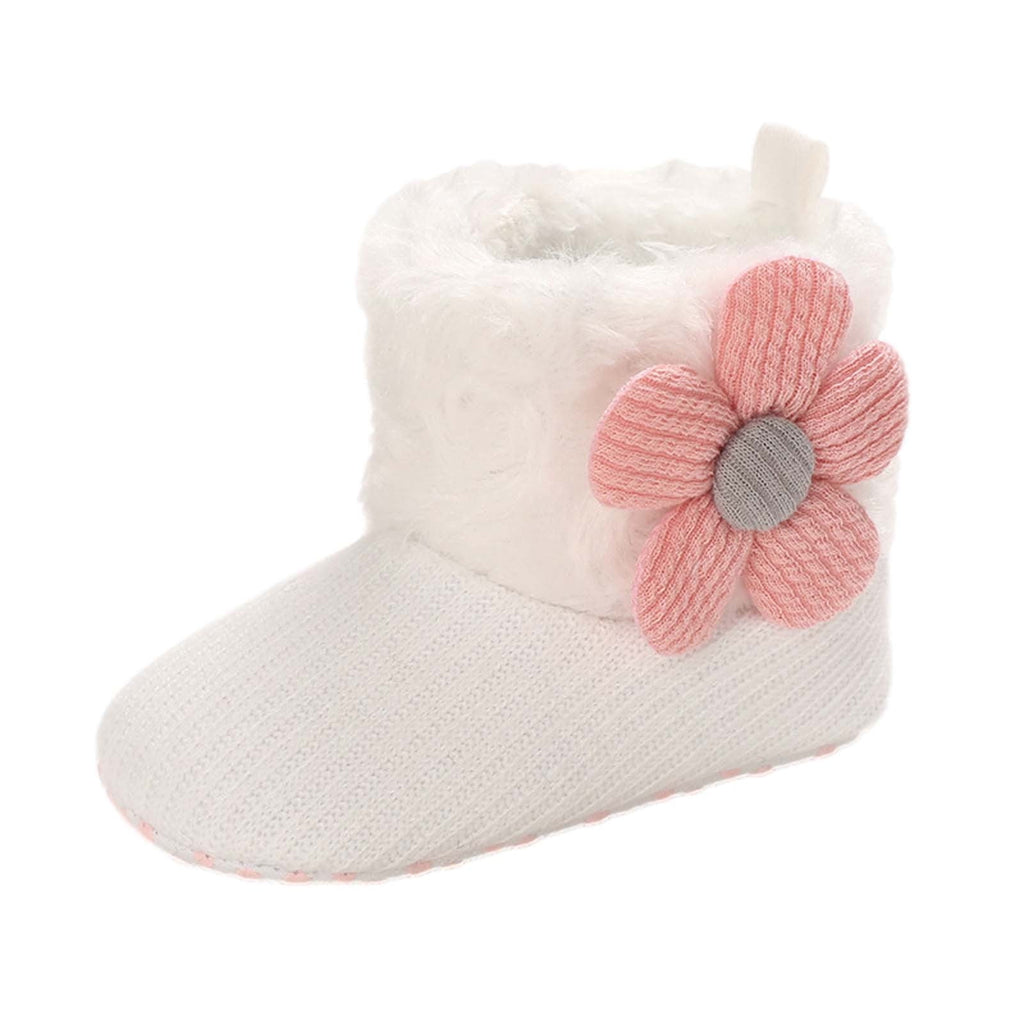 Baby Cotton Booties Newborn Warm Cozy Winter Boots Sock Shoes Infant Crib Bootie with Non Skid Bottom 0-18Month