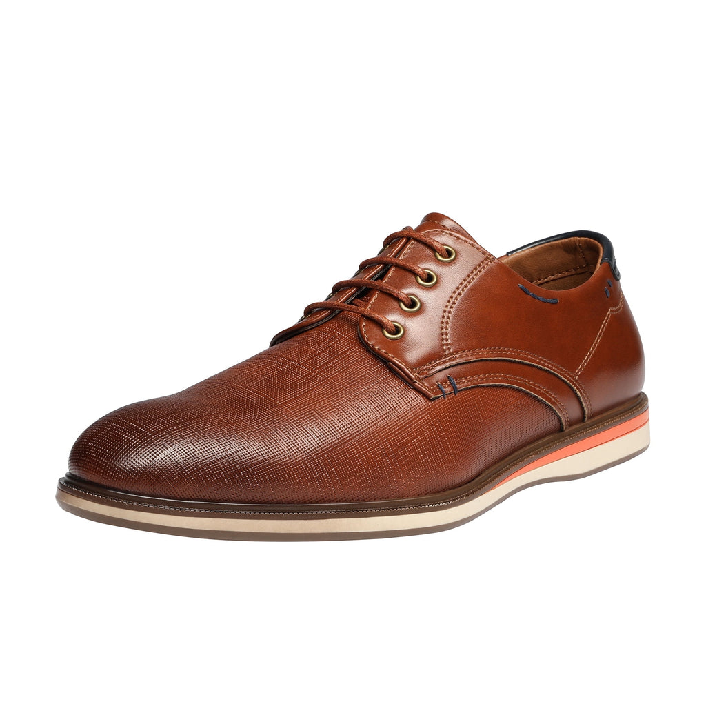 Bruno Marc Mens Casual Shoes Round Toe Classic Lace-up Oxford Shoes Dress Shoes LG19009M BROWN Size 8.5