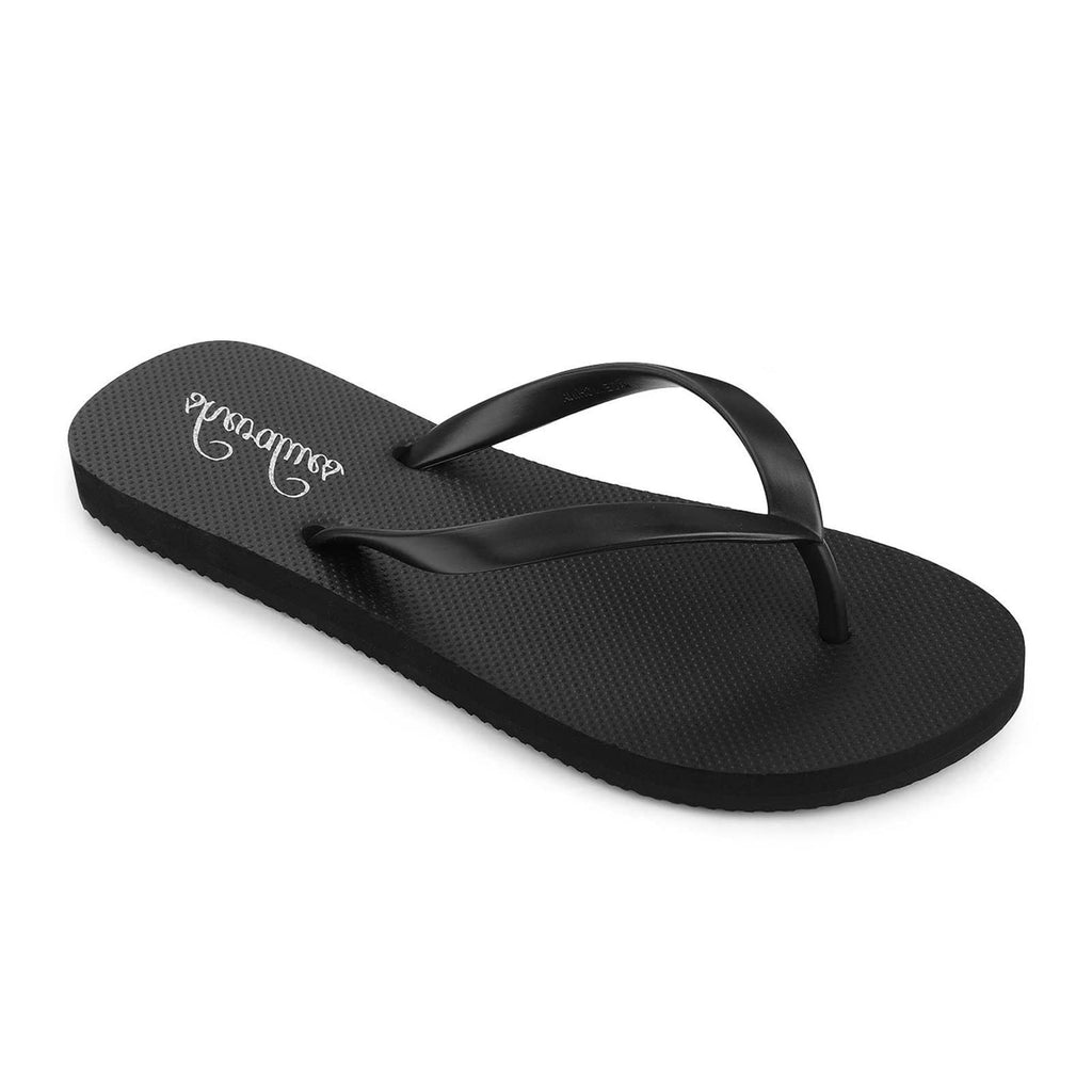 Comwarm Women's Flip Flops Summer Beach Sandals Soft Foam Women's Sandals, Black