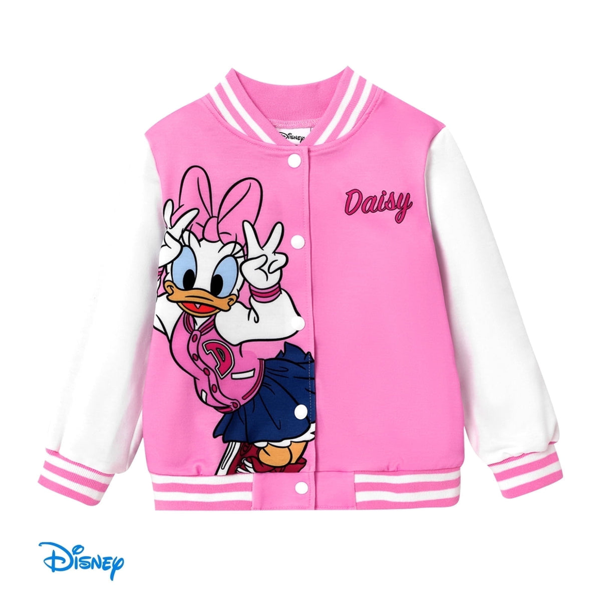 Disney Girls Bomber Jacket Minnie Mouse Colorblock Varsity Lightweight Sweatshirts Gift Fall Spring Sizes 3-10