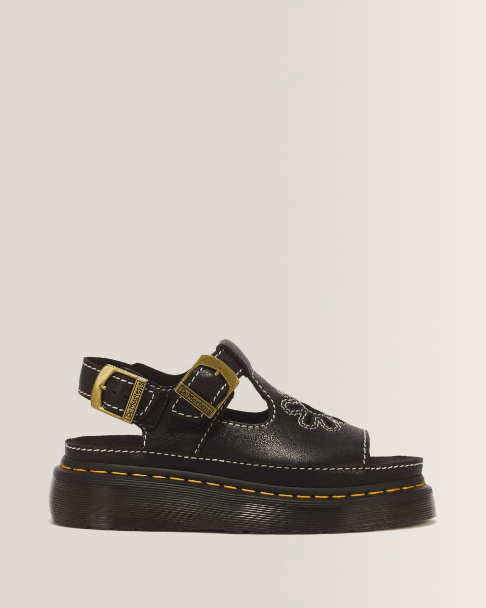 Dr Martens Women's Dunnet Flower Sandal Black AR Rogue Leather - 40526001