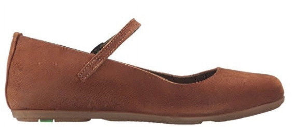 El Naturalista Women's Stella ND58 Mary Jane Flat Wood Brown Leather 36 EU 6 US