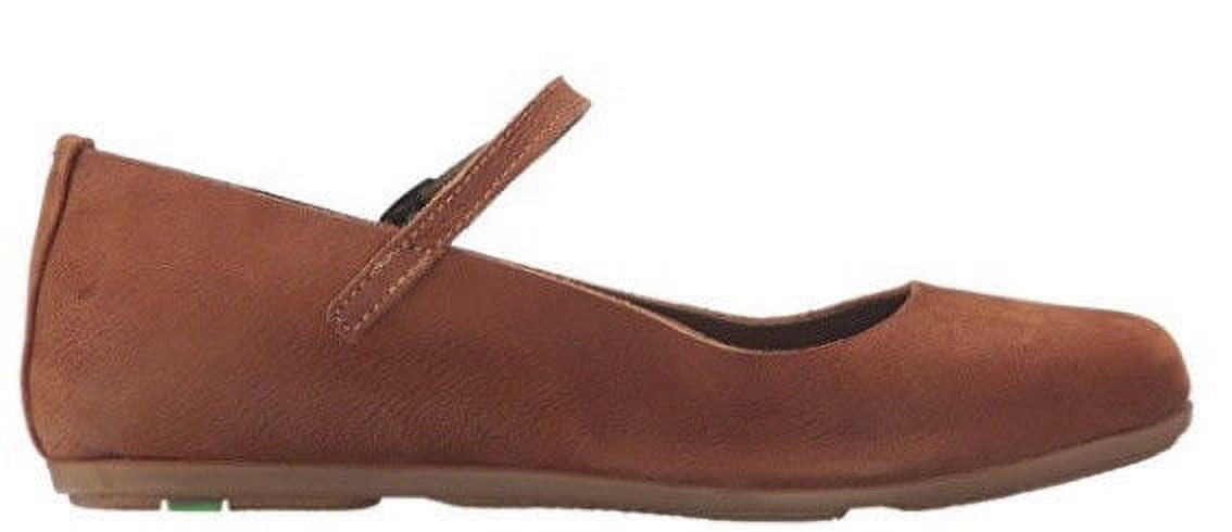 El Naturalista Women's Stella ND58 Mary Jane Flat Wood Brown Leather 36 EU 6 US