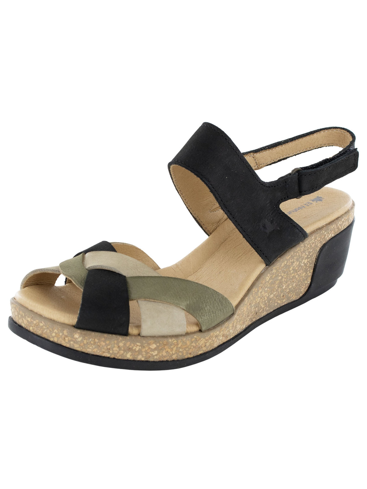El Naturalista Womens Leaves 5008 Wedge Sandal Shoes, Kaki Mixed, EU 40 / US 9