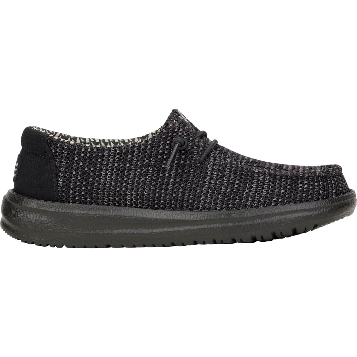 HEYDUDE Girls Wendy Youth Stretch Mesh, Black/Black, J1