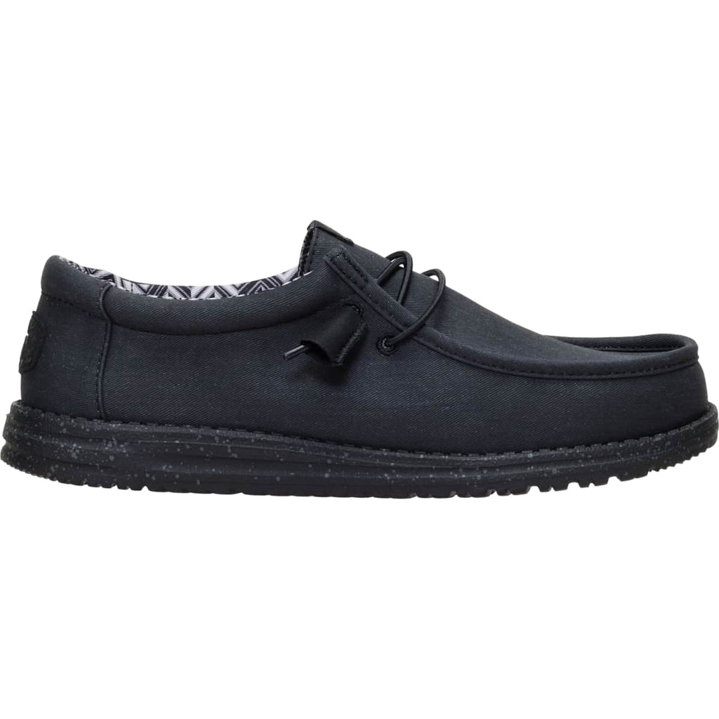 HEYDUDE Men Wally Stretch Canvas, Black, 14