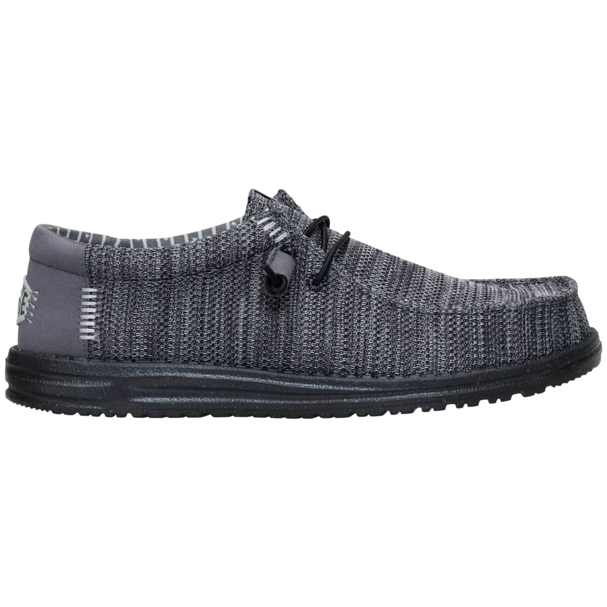 HEYDUDE Wally Stretch Sox, Granite Grey/Black, 10