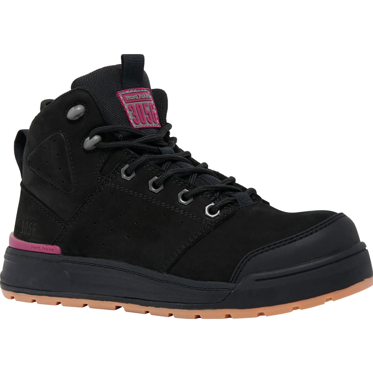 Hard Yakka 3056 INT Women's Composite Toe Static-Dissipative Puncture-Resisting Side Zip Work Hiker, Black, Size 8(W)
