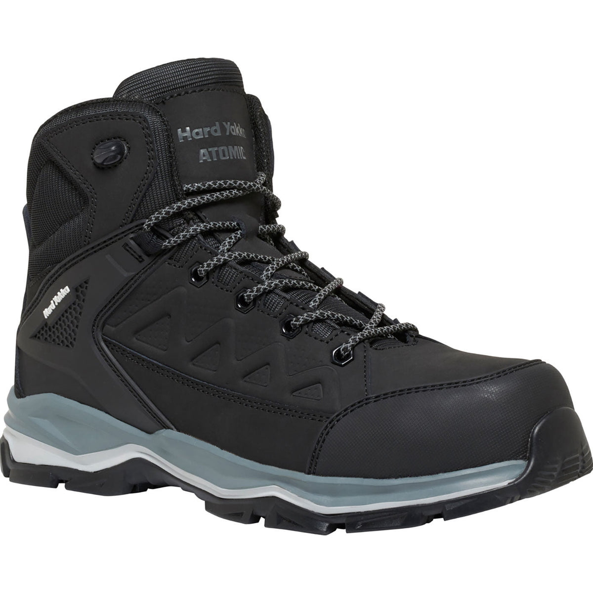 Hard Yakka Atomic Hybrid Men's Composite Toe Static-Dissipative Puncture-Resisting Side Zip Work Hiker, Black, Size 9(D)