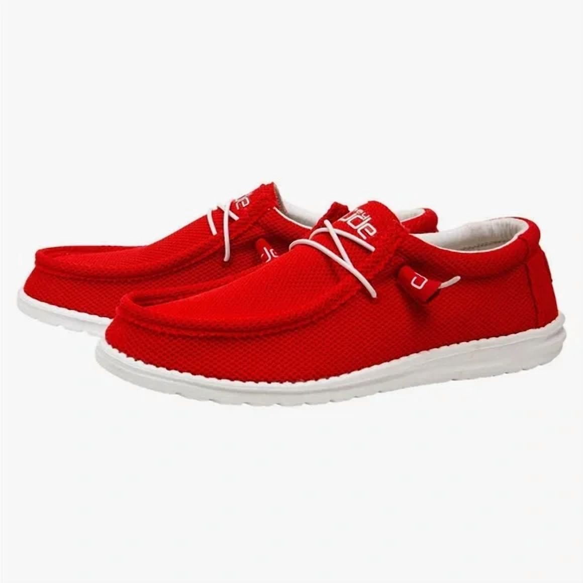Hey Dude Wally Sox Flame Red Shoes