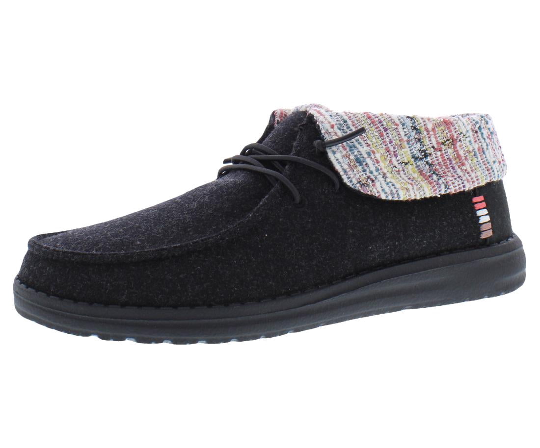 Hey Dude Wendy Fold Youth Felted Cozy Black Size 5 Girl's Loafers Girl's Slip On Shoes Comfortable & Light Weight