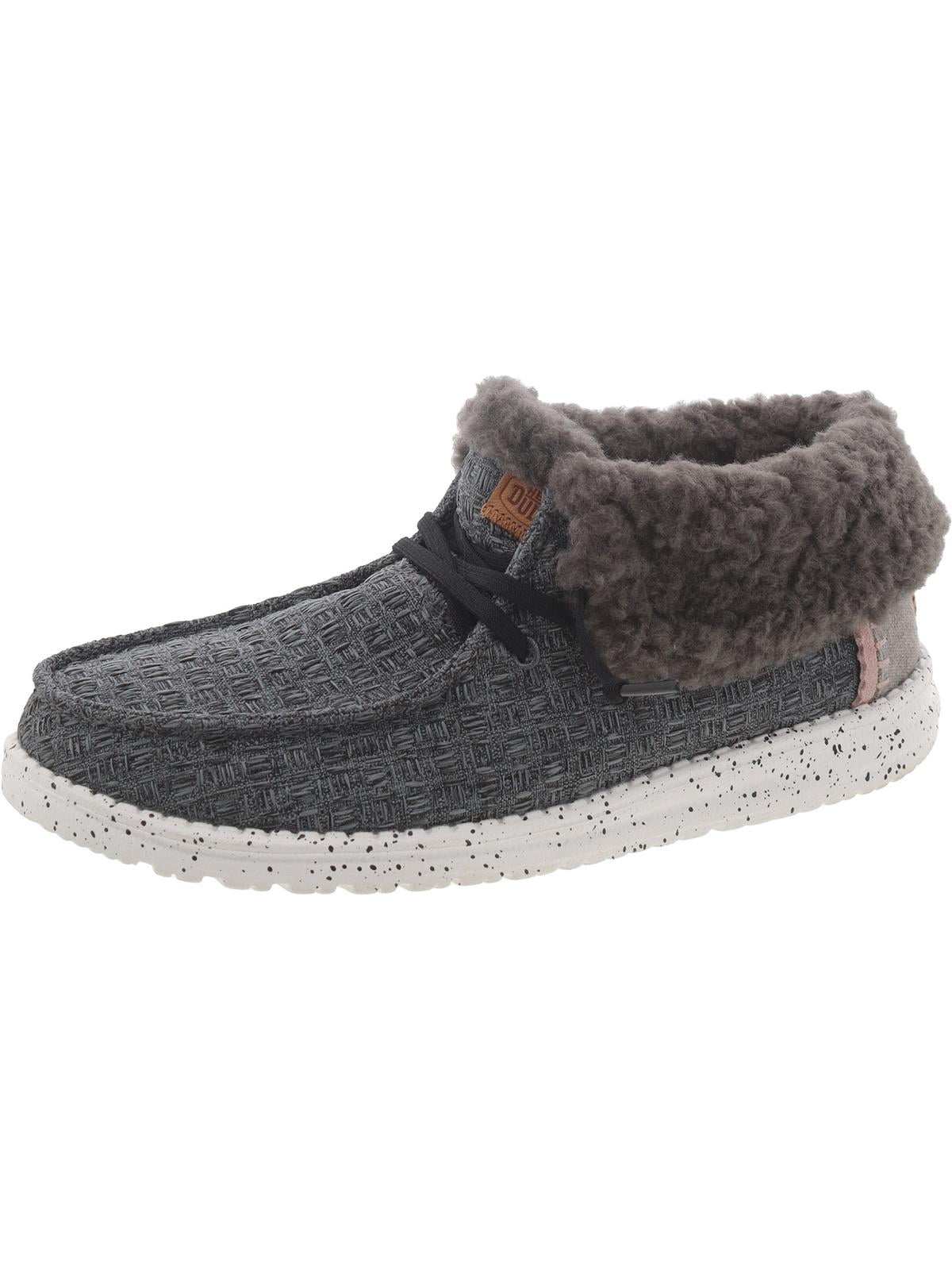 Hey Dude Womens Wendy Fold Stitch Faux Fur Cozy Casual And Fashion Sneakers