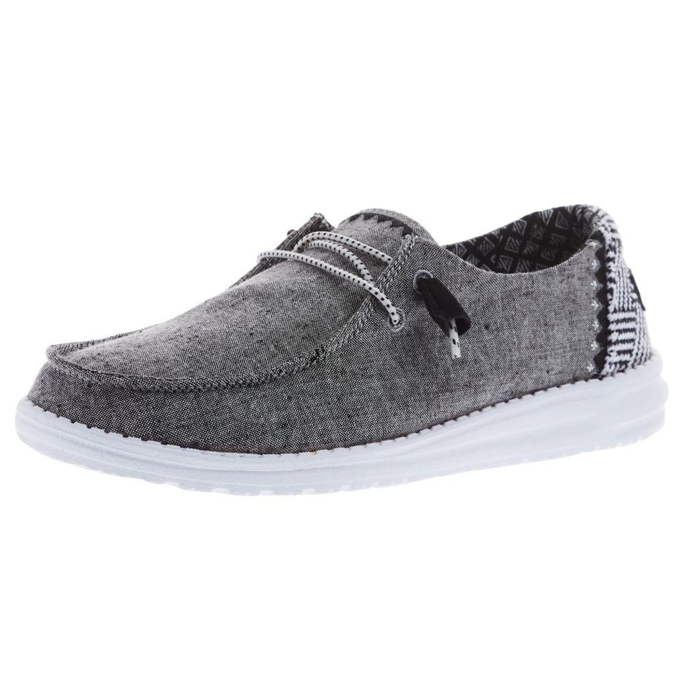Hey Dude Womens Wendy Woven Onyx Casual 10 M Grey