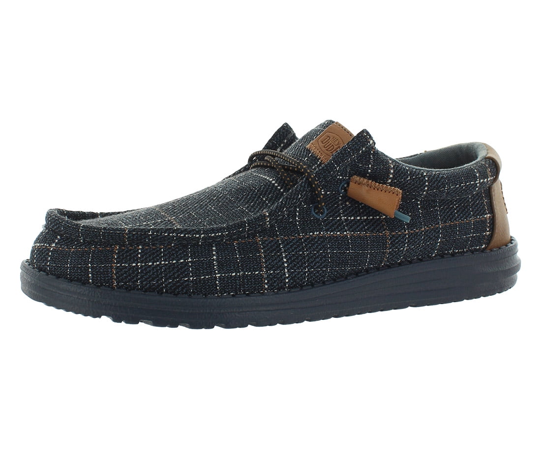 Hey Dude Wally Plaid Mens Shoes Size 8, Color: Navy