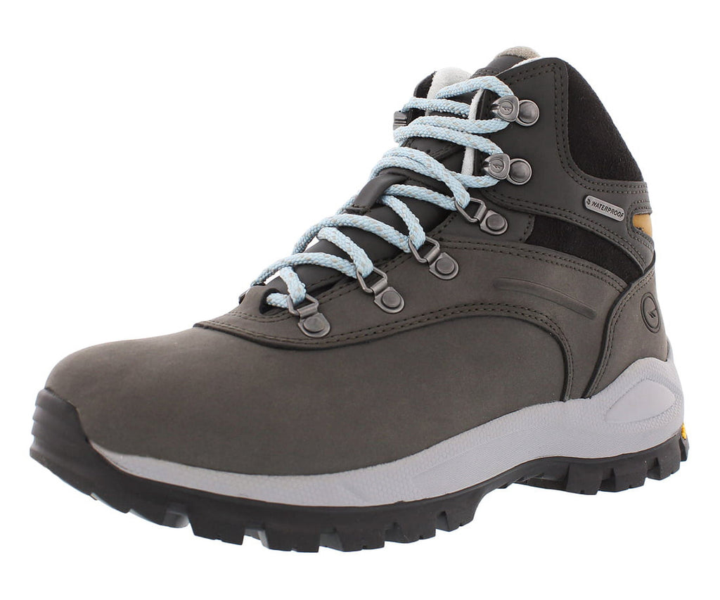 Hi-Tec Women's Altitude Alpyna I Waterproof Charcoal / Forget Me Not High-Top Leather Hiking Boot - 8M