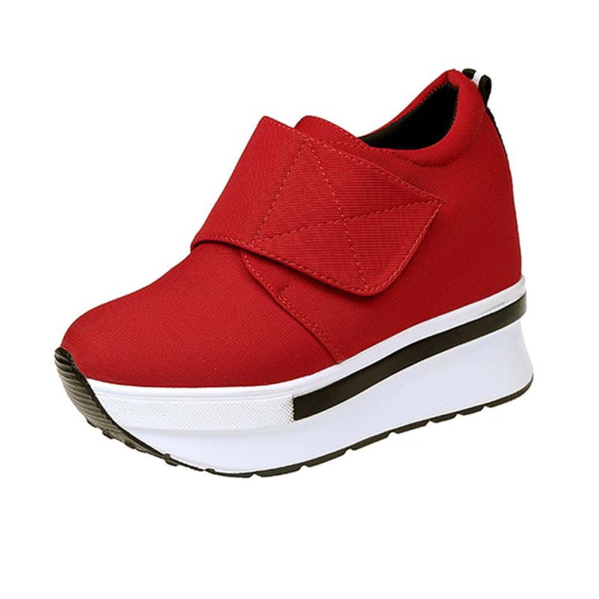 Hvyesh Women Thick Bottom Wedge Sneakers Slip On Loafers Casual Dressy Walking Comfort Shoes Wide Low Top Trendy Canvas Shoes Women's Shoes