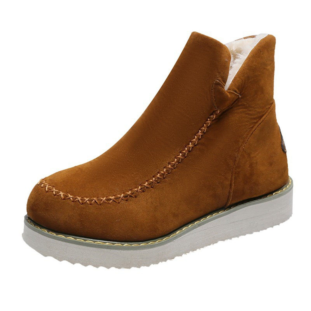 Hvyesh Women's Classic Mini Wedge Fashion Mini Boot Short Ankle Boot Fur Fleece Lined Sneakers Classic Ultra Snow Wedge Anti-Slip Boot For Outdoor Women's Shoes