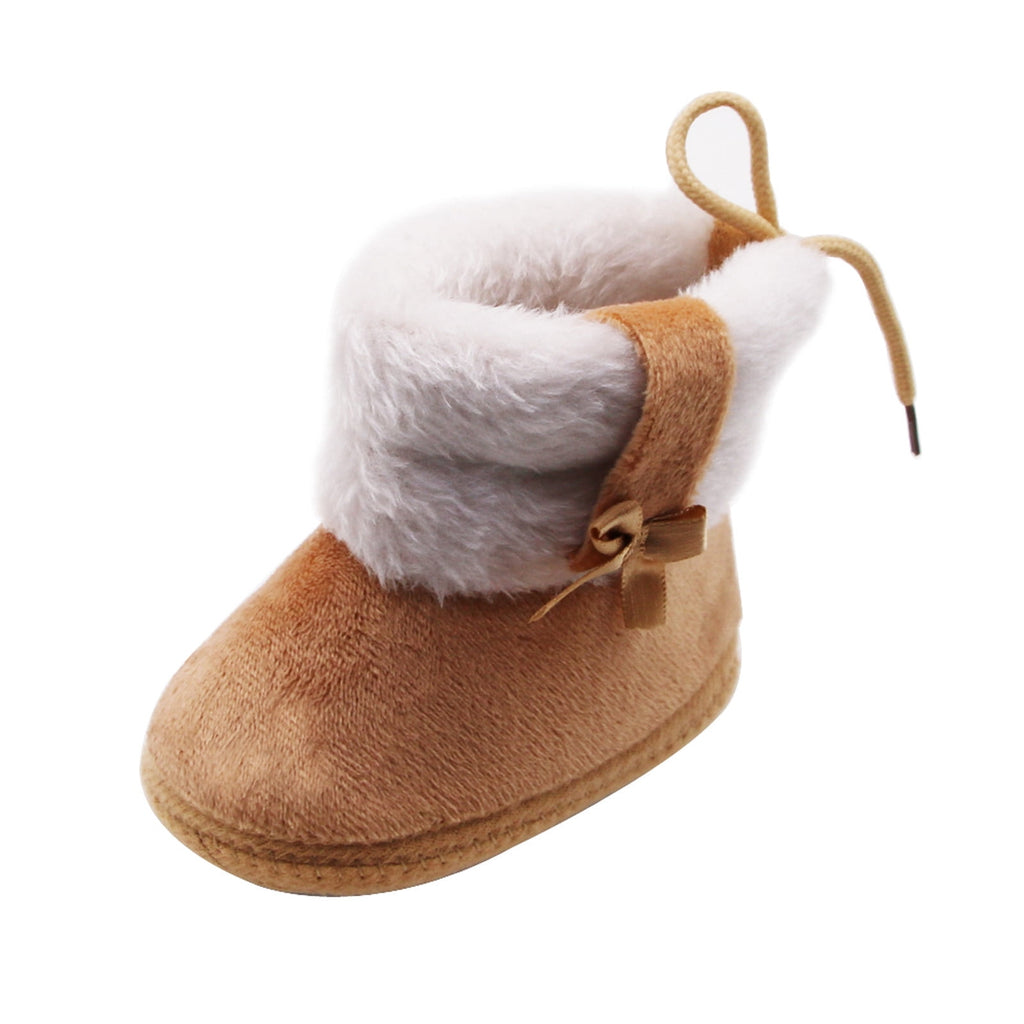 Infant Unisex Warm Boots Baby Winter Ankle Non-Slip Rubber Texture Sole Toddler Winter Snow Crib Shoes