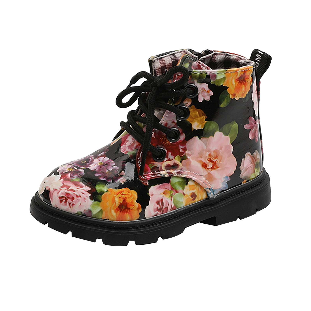 Kids' $10 Under Boys And Girls Lace Up Casual Outdoor Floral Hiking Ankle Boots(Toddler/Little Kids) Save Big