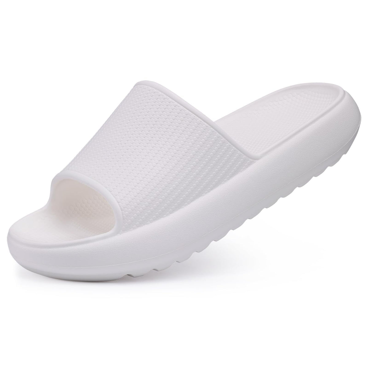 Litfun Cloud Slide Sandals for Women Men Summer Shower Shoes Soft Pillow Slippers Arch Support Beach Slides, Black