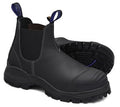 Blundstone Steel Toe Slip-On Elastic Side Boots, Kick Guard, Black, US size 9.5