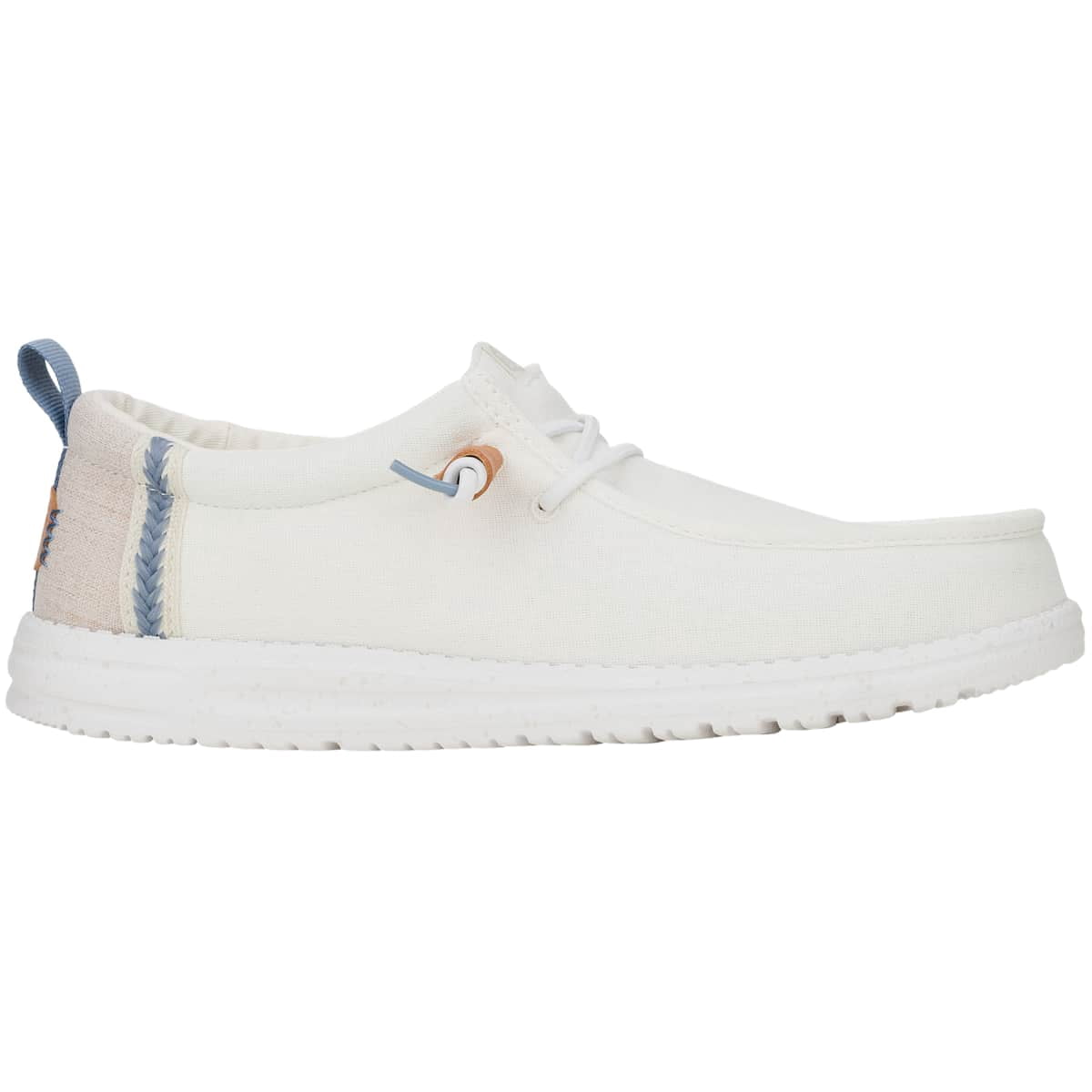 HEYDUDE Men Wally Craft Linen, White/Stone Grey, 7