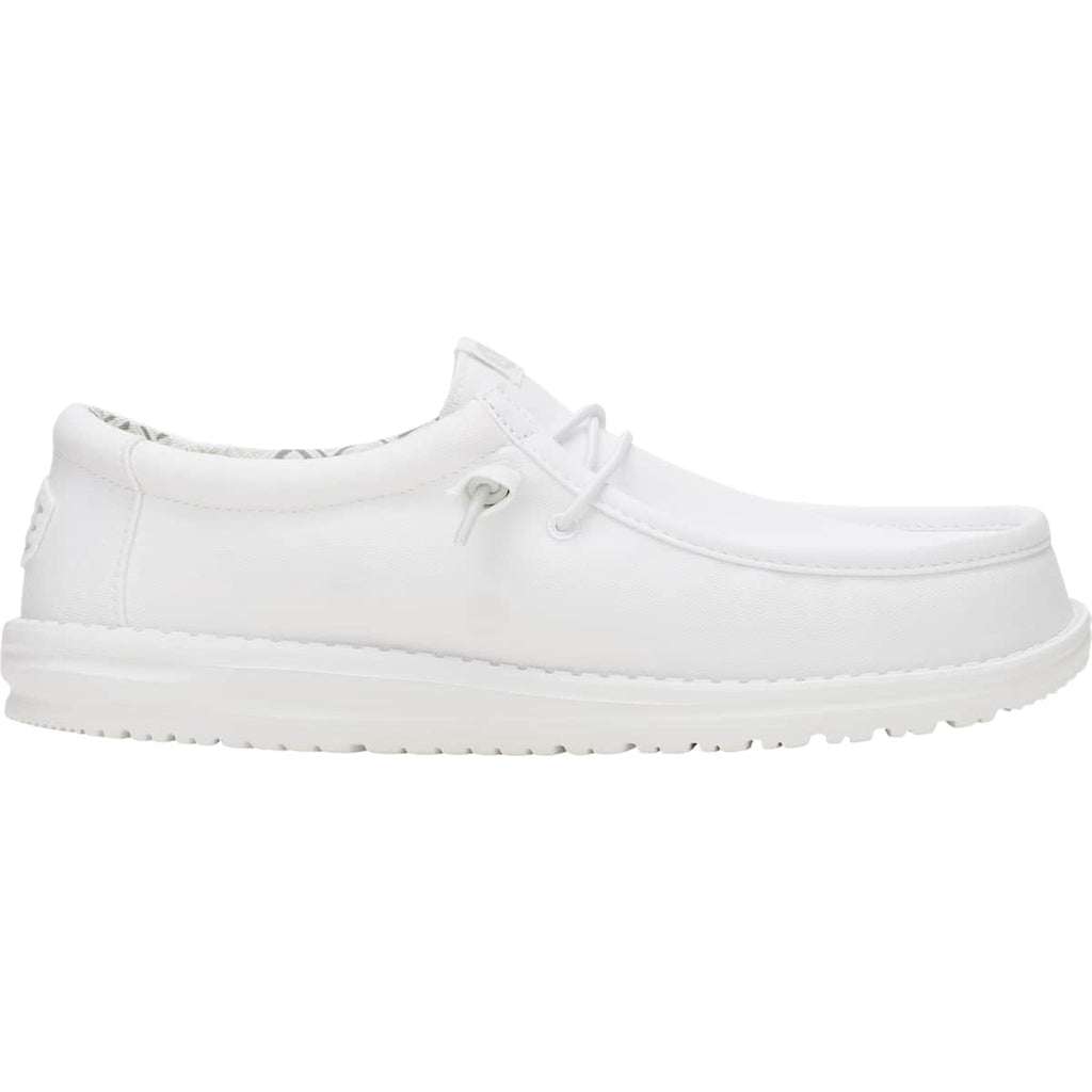 HEYDUDE Men Wally Stretch Canvas Wide, White, 11