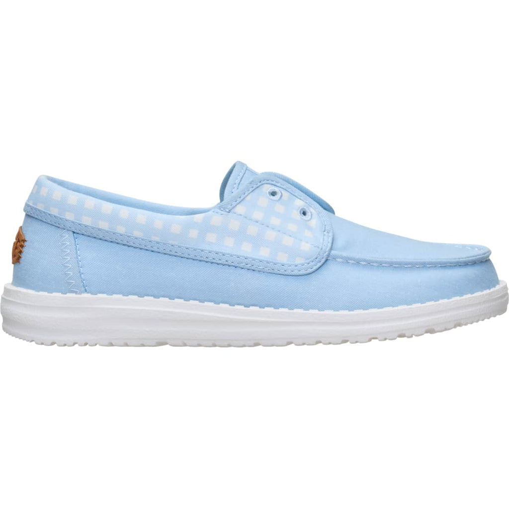 HEYDUDE Women Wendy Cru Gingham, Skyway Blue/Multi, 9