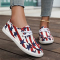 Women's Wendy Americana Stars Slip On Shoe | Patriotic Lightweight Travel Loafer with Elastic Laces