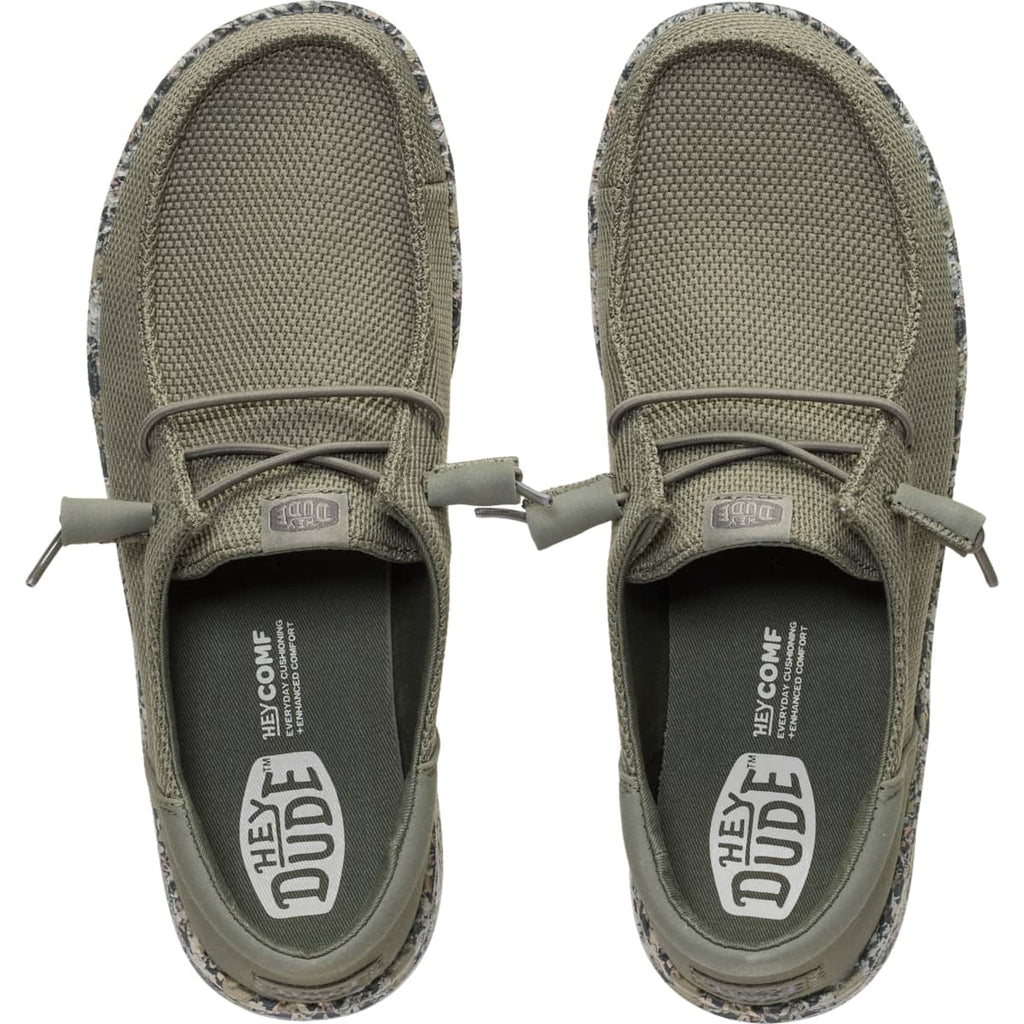 HEYDUDE Wendy Funk Mesh Field Camo, Dark Olive, 9