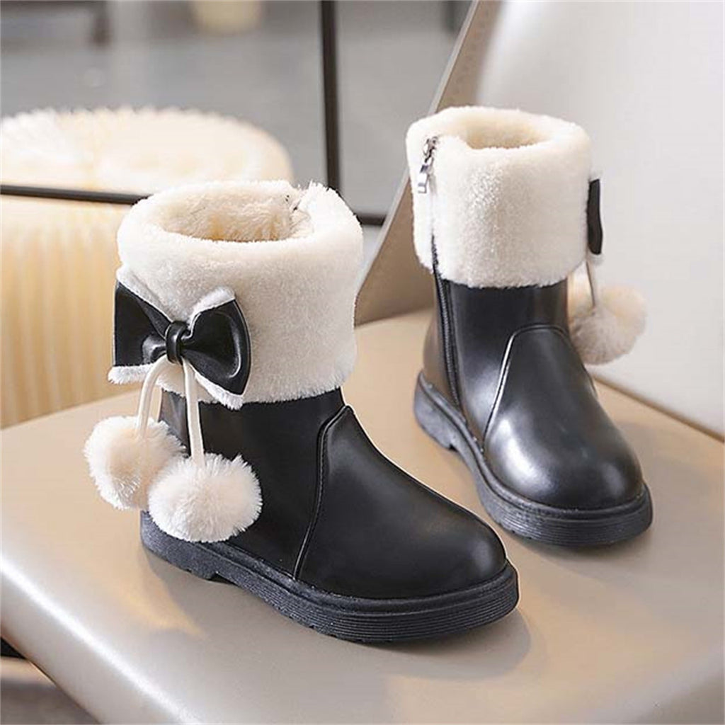 BXJX Girls Ankle Boots, Fleece Lined Warm Side Zipper Soft Sole Winter Shoots Khaki Size 11 Little Kids
