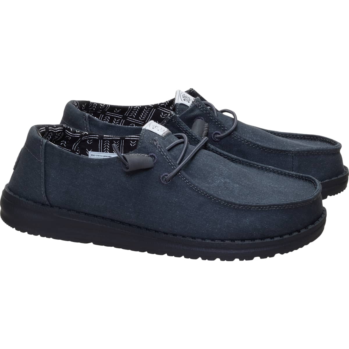 HEYDUDE Women Wendy Stretch Canvas Wide, Black, 8