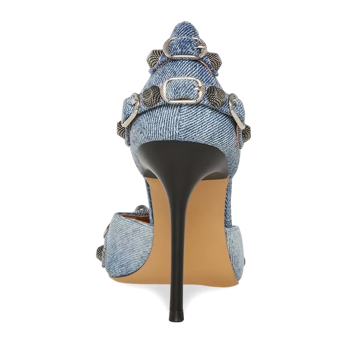 XYD Women Fashion Stiletto High Heels D'Orsay Pumps Closed Pointed Toe Studs Buckles Night Club Party Shoes Size 9 Purple