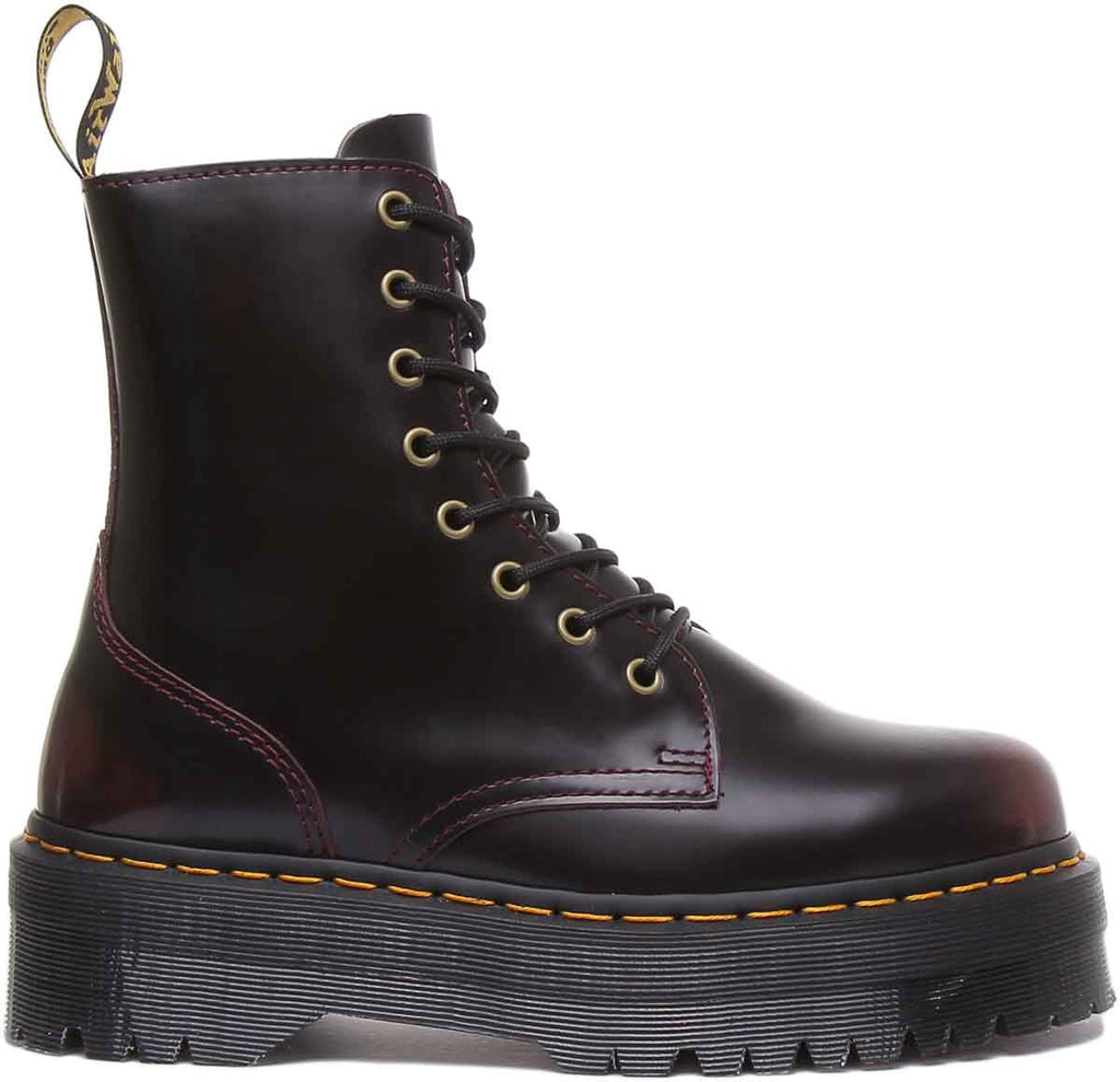 Dr Martens Jadon Women's Cherry 8 Eyelet Chunky Sole Leather Platform Ankle Boot Size 8.5