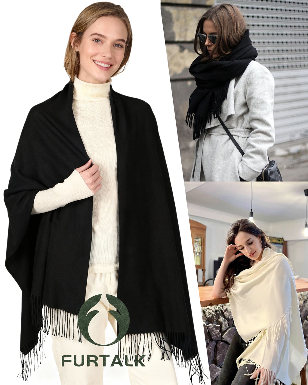 FURTALK Pashmina Shawl Wraps for Women Evening Dresses Blanket Scarves Fashion Scarf Wedding Gifts