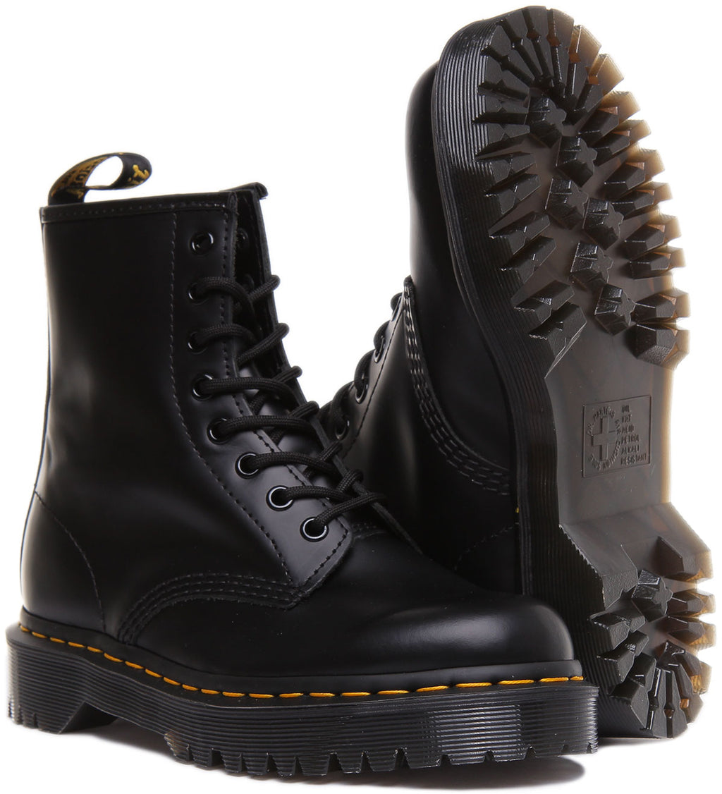 Dr. Martens 1460 Bex Platform Combat Boots, Black, Men’s 5 / Women’s 6