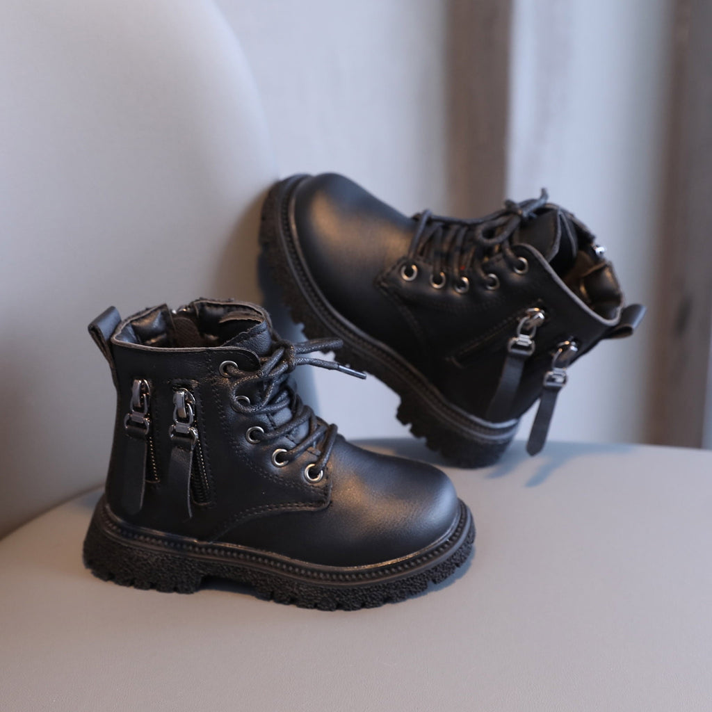 Kids' $10 Under Kids Ankle Boots Boys Girls Side Zipper Lace Up Work Boots Boots Save Big