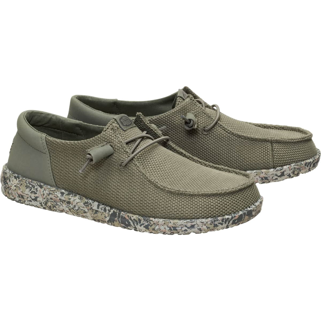 HEYDUDE Wendy Funk Mesh Field Camo, Dark Olive, 9