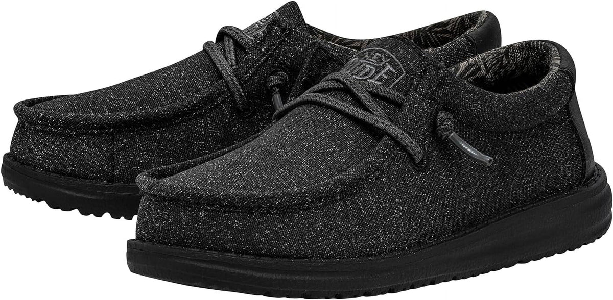 Hey Dude Boy's Shoes Wally Youth Basic Black, 12
